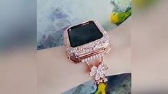 bling apple watch band rose gold