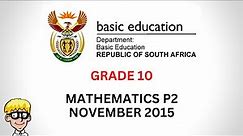 2015 Maths Paper 2 Grade 10