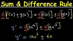 Sum & Difference Rule