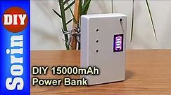 DIY - 15000mAh Power Bank - With Salvaged Batteries (gets charged with 3A)