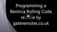 Programming a Beninca Rolling Code Remote Control