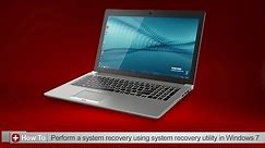 Toshiba How-To: Using the system recovery utility in Windows 7