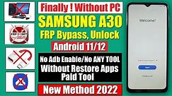 Samsung A30/A30s FRP Bypass Android 11 Without PC | New Method