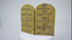Ten Commandments Resin Stone 11 x 9 Wall or Tabletop Plaque