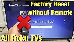 All Roku TV's: Factory Reset without Remote (Hidden Button On Back of TV)