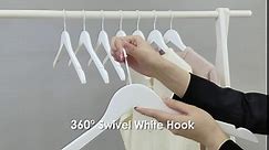 TOPIA HANGER White Wood Bridal Dress Hangers, Premium Wooden Shirt Hangers 10 Pack, 360° White Hook- Smooth Finish- Extra Smoothly Cut Notches (White *10)-CT06W