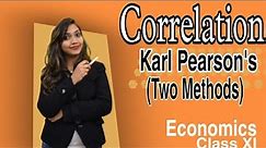 Correlation :- Karl Pearson's Coefficient of correlation.