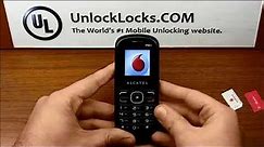 How To Unlock Alcatel One Touch 10.42 and 10.42D (OT-1042, OT-1042X and OT-1042D) by unlock code.