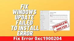 Fix Windows Update Failed To Install Error