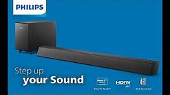 Philips B5306 2.1-Channel Soundbar with Wireless Subwoofer and Roku TV Ready