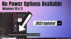 How to Fix "There are Currently No Power Options Available" (2024 NEW)