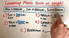 Converting Metric Units (mm, cm, m, km)