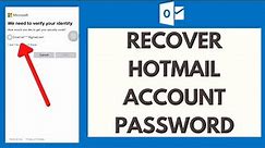 How To Reset/Recover Hotmail Account Password (2022)