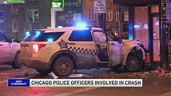 Chicago police officers, driver taken to hospital after early-morning crash in Albany Park; injuries not life-threatening, police say