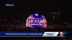 Check out the Las Vegas Sphere decked out with Super Bowl LVIII Designs