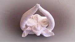Towel Folding Flower Basket | Towel | Towel Origami | Towel Art in Housekeeping |