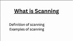 Definition of Scanning | Examples of Scanning