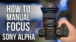 How to Manual Focus on Sony a6000 a6100 a6400 a6500 a6600 a7R IV a7III a9 II a7S II