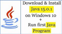 How to Install Java JDK 15.0.1 on Windows 10 + Run your first Java program