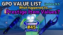 NEW GPO VALUE LIST UPDATE 9.5 #45 What is happening to Prestige Weapons Values?