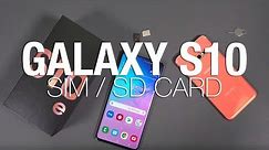 Inserting SIM, microSD Card in Galaxy S10 / S10+ / S10e