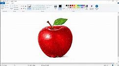 How to draw an Apple step by step in Ms Paint | Computer Drawing | Tutorial