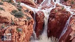 Rare waterfalls in Utah desert captured by drone video