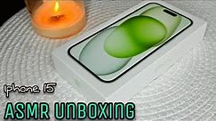 iPhone 15 ASMR Aesthetic Unboxing & Accessories | light lofi | Green