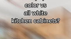 Love the brightness that white kitchen cabinets adds to your kitchen but missing a pop of color ? Who says you have to choose? Go for a two-toned look in your kitchen with white upper cabinets & a bold color on the lowers. #allinonepaint #heirloomtraditionspaint #cabinetpainting #twotonedkitchen #kitchencolors #kitchencolorideas #womenwhodiy #diyersoftiktok #kitchenmakeover no sanding required cabinet paint , best cabinet paint