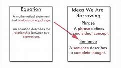 The Difference Between Expressions and Equations