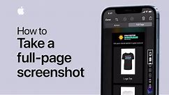 How to take a full-page screenshot on your iPhone or iPad — Apple Support