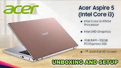 Aspire 5 A514-54-344A | Unboxing Acer Aspire 5 | Intel Core i3 11th Gen | Sakura Pink.