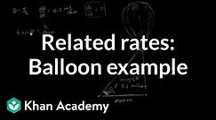 Related rates: balloon | Applications of derivatives | AP Calculus AB | Khan Academy