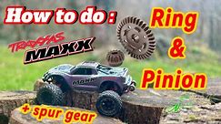 How to :: traxxas maxx diff ring and pinion , bonus spur gear !