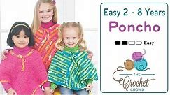 Crochet Easy Kids Poncho | EASY | The Crochet Crowd