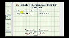 Ex: Evaluate Common Logarithms on a Calculator