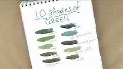 10 Shades of Green ~ How to Make Sea Foam Green Paint, Jade Color, Sage Colour, Olive and Seaweed