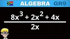 Division of Algebraic Expressions grade 9