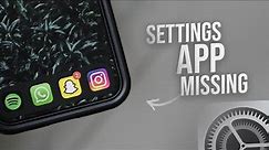 How to Fix Settings App Missing on iPhone (tutorial)