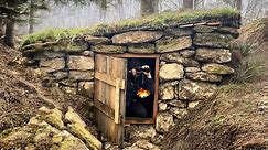 Building a secret survival dugout | Underground shelter made of stone