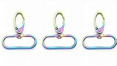 MELORDY 15Pcs Metal Swivel Snaps Hooks with D Rings & Tri-Glide Slide Buckles for Purse Bag Straps DIY Sewing Hardware Kit (1-1/2 inch, Rainbow)