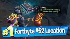 Fortnite Fortbyte #52 Location - Accessible with Bot Spray inside a Robot Factory