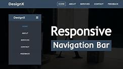 Responsive Navigation Menu Bar using HTML CSS & JavaScript