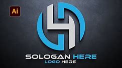Modern Letter H Logo Design in Adobe Illustrator | Typography Logo Design in Adobe Illustrator
