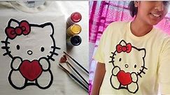 T-shirt painting with hello kitty