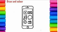 MOBILE PHONE Drawing Easy || How to Draw a PHONE drawing step by step ||Fon Drawing for kids