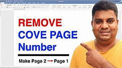 How To Remove Page Number From Cover Page [ Title Page ]