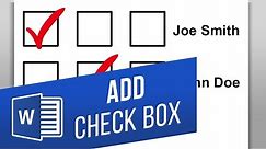 How to Insert a Checkbox in Word | Make a Checklist in Word | Add a Fillable Checkbox in Word