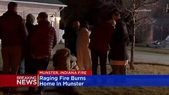 Raging fire burns in Munster, Indiana home