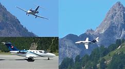 SPECTACULAR Swiss Alps: Citation Mustang Landing & Take-Off at Engadin Airport!